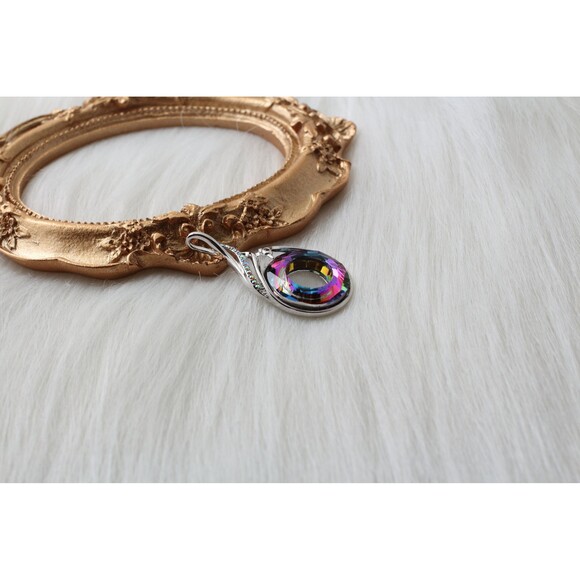 Larimar Gemstone Necklace Jewelry | Sterling Silver Gemstone Necklace - Picture 2 of 3